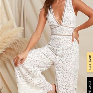 Lulus amora white jumpsuit in medium